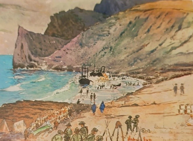 Playa de Los Frailes, acuarela de Antonio Got