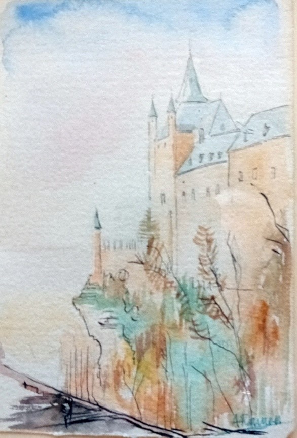 Alcázar de Segovia. Acuarela de Alfredo Ramón