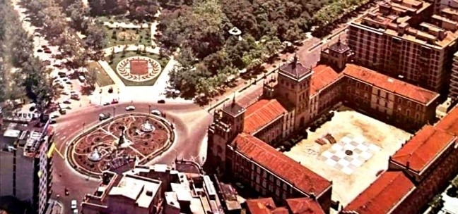 Vista aérea de la Academia de Caballería en los años 70