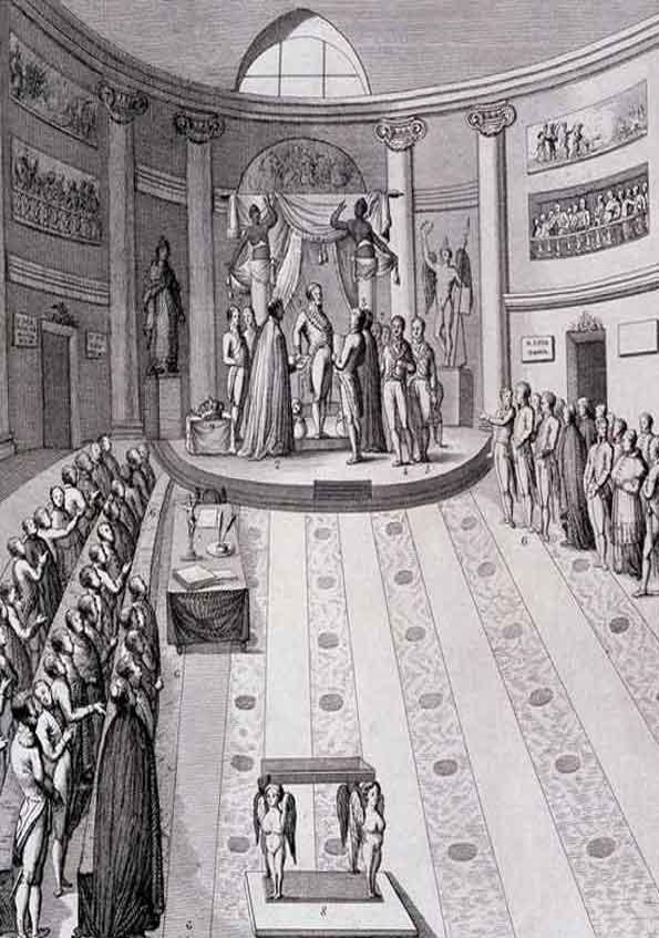 Acto de Jura de la Constitución por Fernando VII en el Salón de Cortes el 9 de julio de 1820