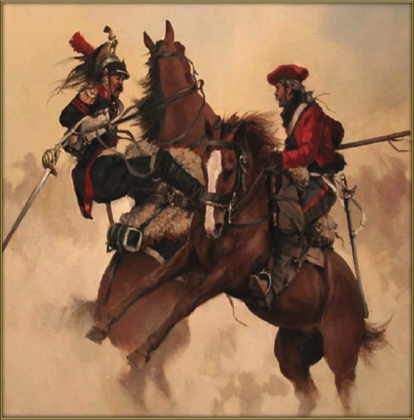 Choque entre jinetes isabelino y carlista. Ferrer Dalmau