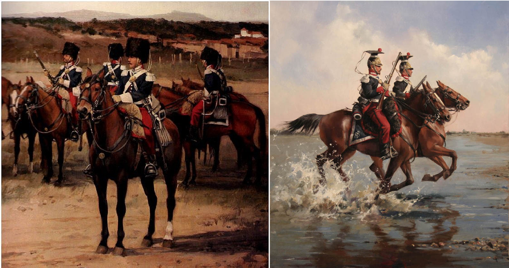 Figura 15.- Tiradores de los regimientos de granaderos y lanceros de la Guardia Real. Ferrer Dalmau