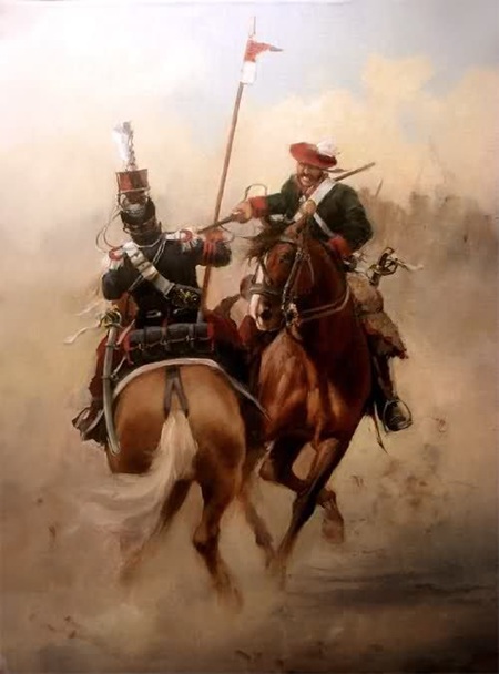 Figura 23.- Choque de lanceros. Ferrer Dalmau