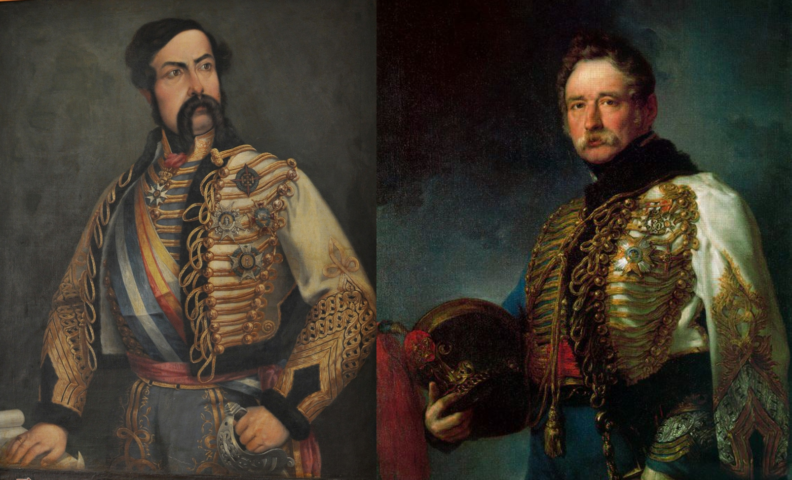 Figura 27.- Retratos de Diego León (anónimo) y Juan de Zavala (Vicente López)