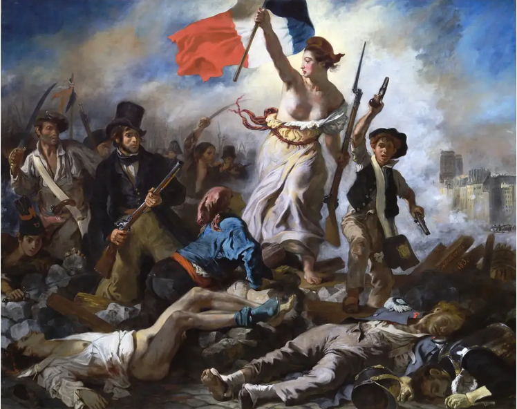 La Libertad guiando al pueblo. Óleo de Delacroix